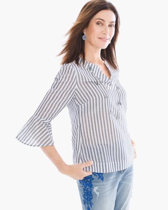 Striped Flare-Sleeve Top