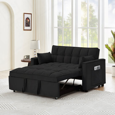 Velvet Convertible Sleeper Sofa Bed