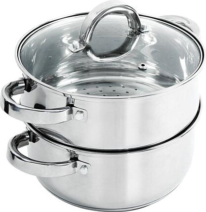 Oster Hali Steamer Set W/Lid - 3 Qt Casserole W/Lid & Steamer Insert - Mirror Finish - SS - 0.4 mm - GBX.