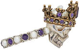 Thumbnail for your product : Alexander McQueen Silver and Gold Queen Skull Ring