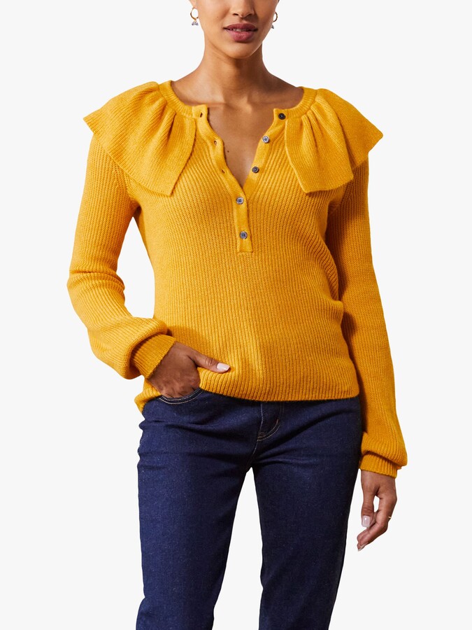 Boden Frill Collar Jumper ShopStyle Knitwear