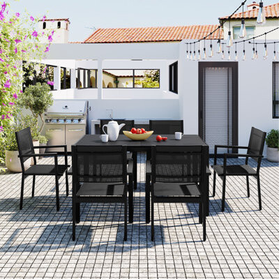 Corrigan Studio High-Quality Steel Outdoor Table And Chair Set Suitable For Patio Balcony Backyard.