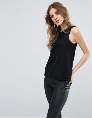 Warehouse Cut Out Floral Lace Top