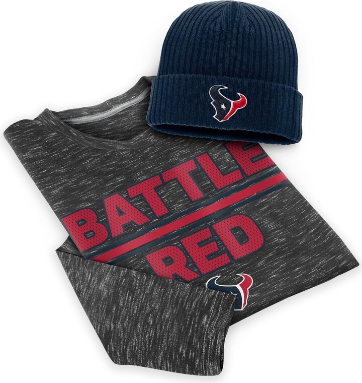 Fanatics Men's Branded Charcoal, Navy Houston Texans Long Sleeve T-shirt  and Cuffed Knit Hat Combo Set - ShopStyle