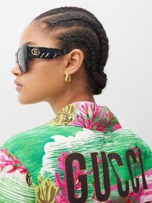 Gucci Eyewear Gg-logo Quilted Cat-eye Acetate Sunglasses
