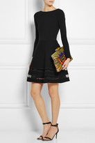 Thumbnail for your product : RED Valentino Point d'esprit-trimmed stretch-knit mini dress
