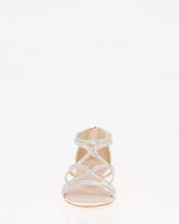 Thumbnail for your product : Le Château Embellished Satin Strappy Wedge Sandal