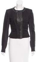 Thumbnail for your product : A.L.C. Leather-Trimmed Woven Blazer