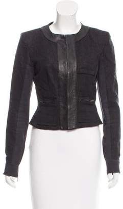 A.L.C. Leather-Trimmed Woven Blazer