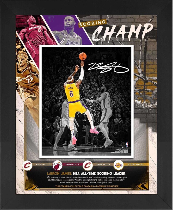 Fanatics Authentic LeBron James Facsimile Framed 16" x 20" Nba AllTime