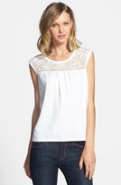 Thumbnail for your product : Vince Camuto Eyelet Mesh Top