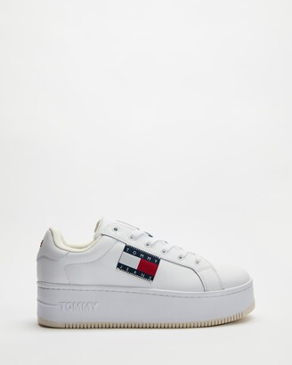 tommy hilfiger white trainers womens