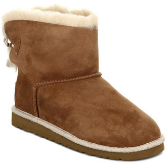 UGG Youth Chestnut Selene Rope Back Ankle Boots Brown