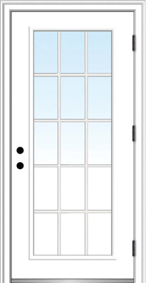 MMI DOOR Internal Grilles Glass Primed Steel Prehung Front Entry Door