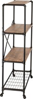 Thumbnail for your product : Honey-Can-Do 4-Tier Industrial Rolling Bookshelf - Black, Wood