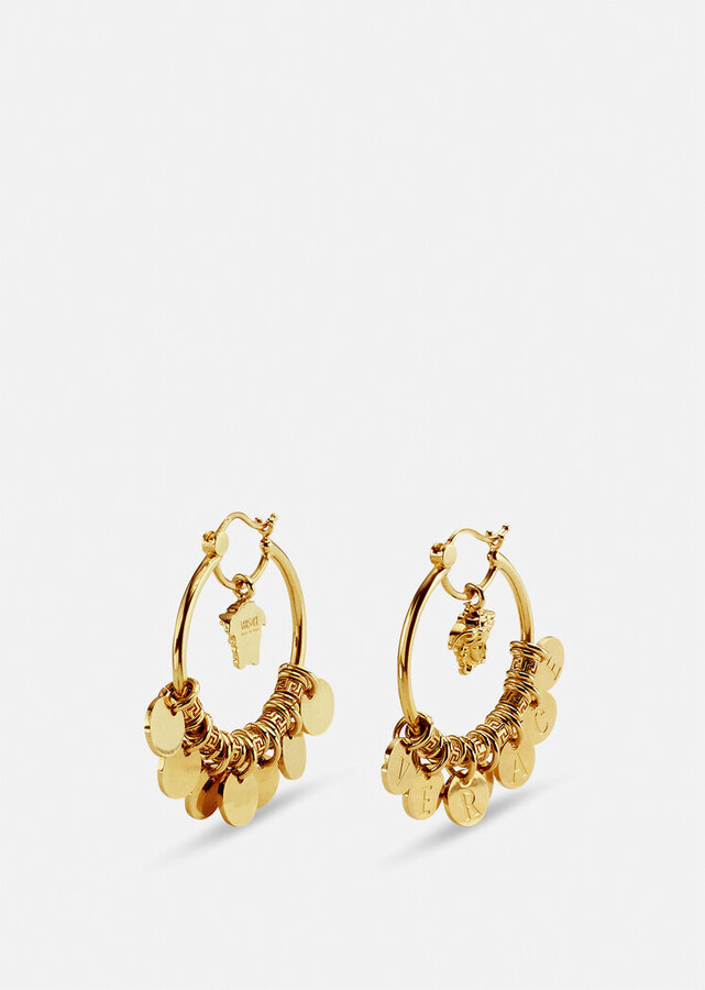 Versace Logo Hoop Earrings ShopStyle