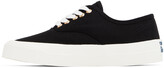 Thumbnail for your product : MAISON KITSUNÉ Black Canvas Laced Low-Top Sneakers