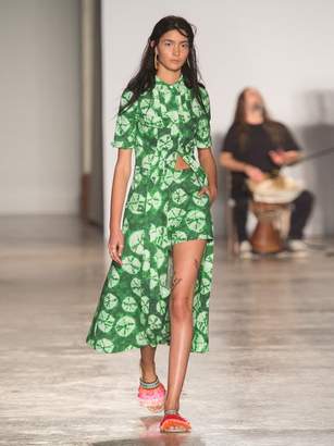 Stella Jean Tie Dye Print Cotton Shorts - Womens - Green