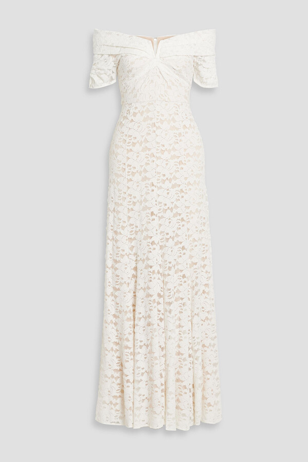 Diane von Furstenberg Sincere off-the-shoulder corded lace maxi dress