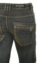 Thumbnail for your product : Balmain 17.5cm Biker Sand Wash Denim Jeans