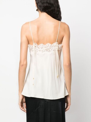 Zimmermann Lace-Trim Ruched Tank Top