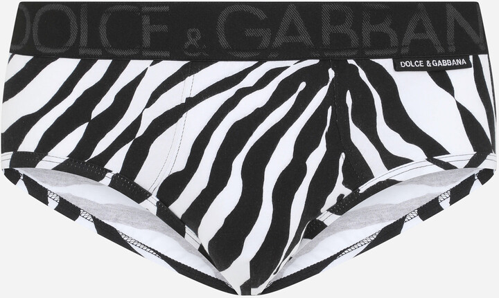Dolce & Gabbana Stretch cotton Brando briefs with zebra print - ShopStyle