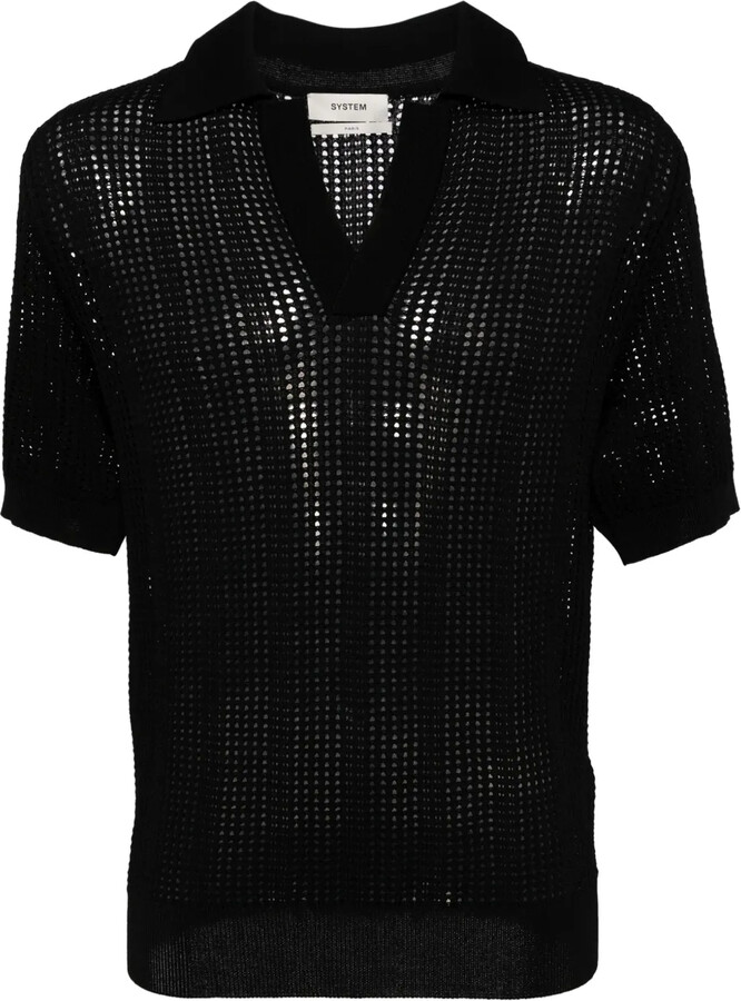 System Skashi open-knit polo shirt