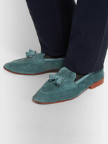 Thumbnail for your product : Edward Green Portland Leather-Trimmed Suede Tasselled Loafers