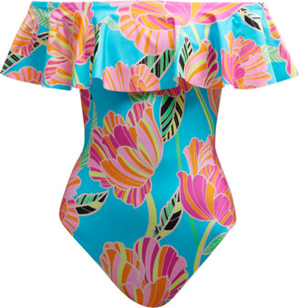 Trina Turk Poppy Ruffle One-Piece Swimsuit