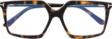 Thumbnail for your product : Tom Ford Eyewear Oversized Tortoiseshell-Effect Glasses