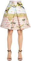 Thumbnail for your product : Piccione Piccione Birds Print Pleated Shantung Skirt