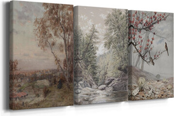 Darby Home Co Vintage Landscape CXXXIII -Custom Wrapped Gallery Canvas - 3 Pieces