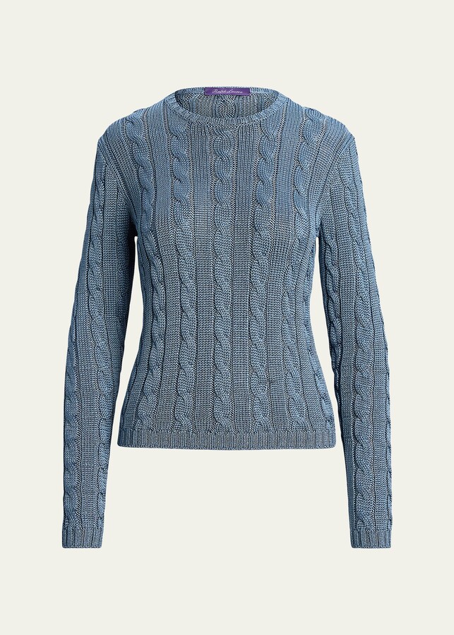 Polo Ralph Lauren Julianna cotton cable-knit pullover for women Indigo
