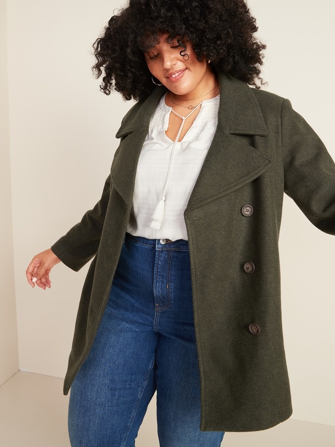 plus size peacoat long