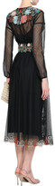 Thumbnail for your product : RED Valentino Embroidered Point D'esprit Midi Dress