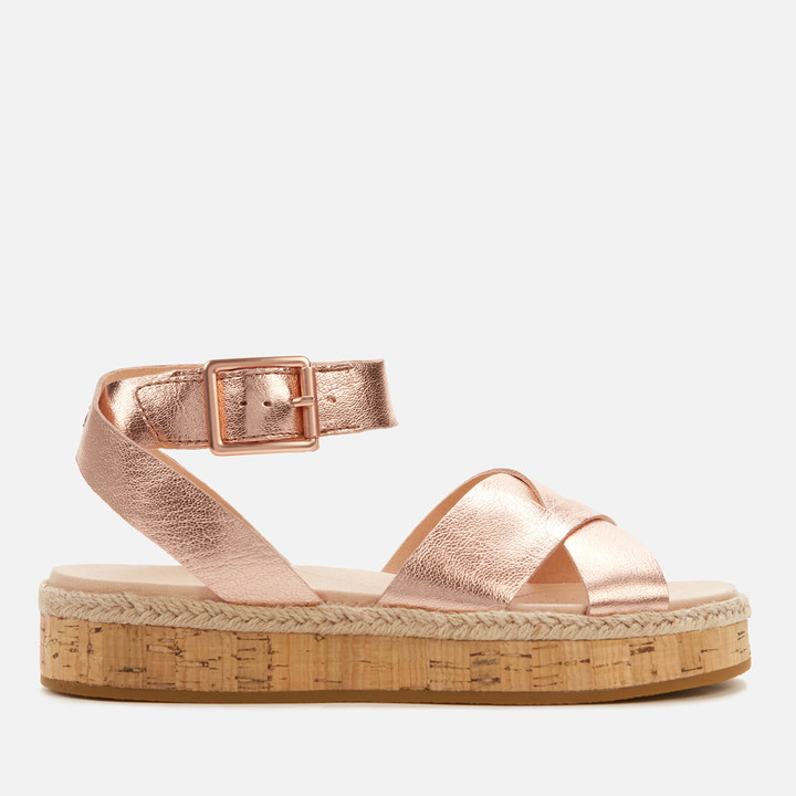 clarks ladies gold sandals
