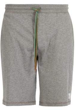 Paul Smith Mid Rise Signature Stripe Drawstring Cotton Shorts - Mens - Grey