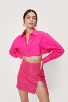 Thumbnail for your product : Nasty Gal Womens Textured Cut Out Chain Detail Mini Skirt - Pink - 10