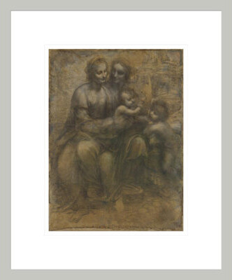 Astoria Grand The Virgin and Child with Saint Anne and Saint John the Baptist by Leonardo da Vinci -Framed Giclee Print