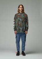 Thumbnail for your product : Off-White Off White Diagonal Incompiuto Camouflage Zip Mock Neck Tee