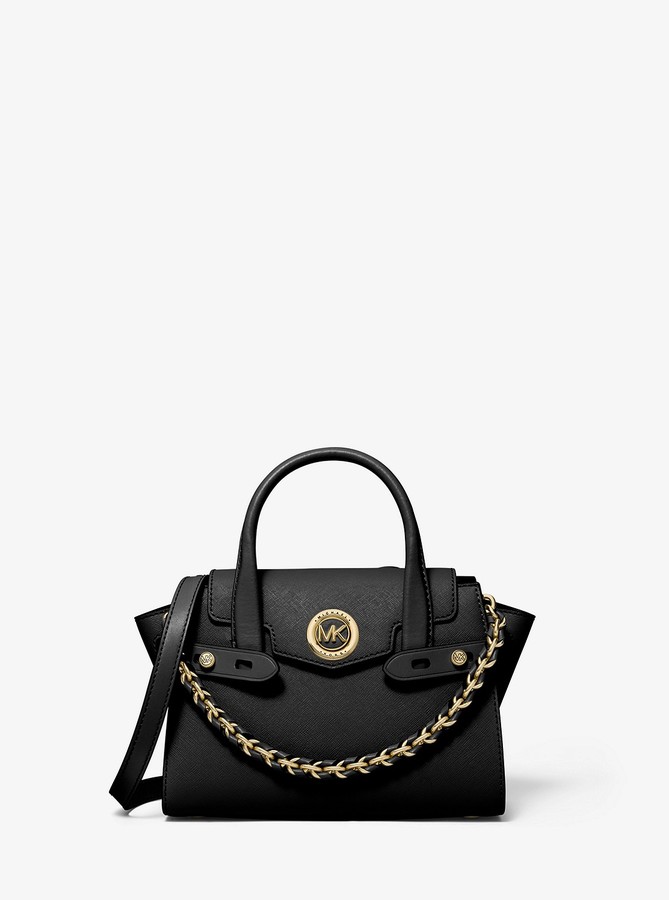 black mk purse with gold chain