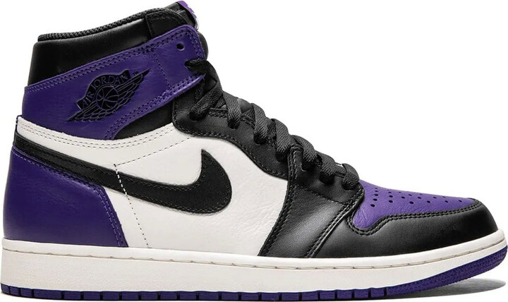 purple high top jordans