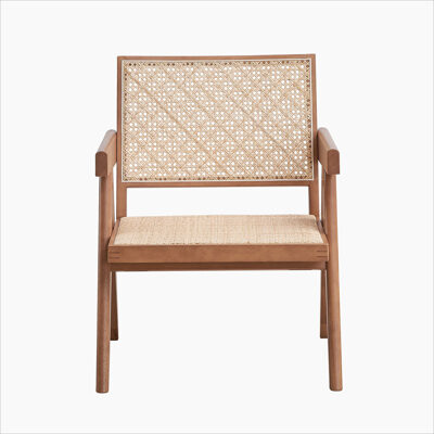 Casual Stylish Natural Finish Rattan Accent Chair 1pc Mid-Century Modern Home Furniture