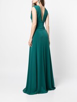 Thumbnail for your product : Halston Plunge-Neck Floor-Length Gown