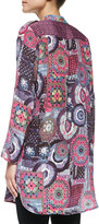 Thumbnail for your product : Tolani Sam Silk Printed Long-Sleeve Tunic, Plum