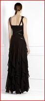 Thumbnail for your product : BCBGMAXAZRIA BLACK SEQUINED TRIM PONTI BODICE RUFFLE GOWN size 2 NWT $598-G156
