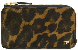 Tom Ford leopard zip wallet