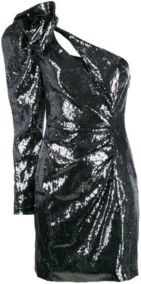 Dundas One-Shoulder Sequin Mini Dress