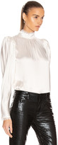 Thumbnail for your product : Frame Lace Cuff Top in Off White | FWRD