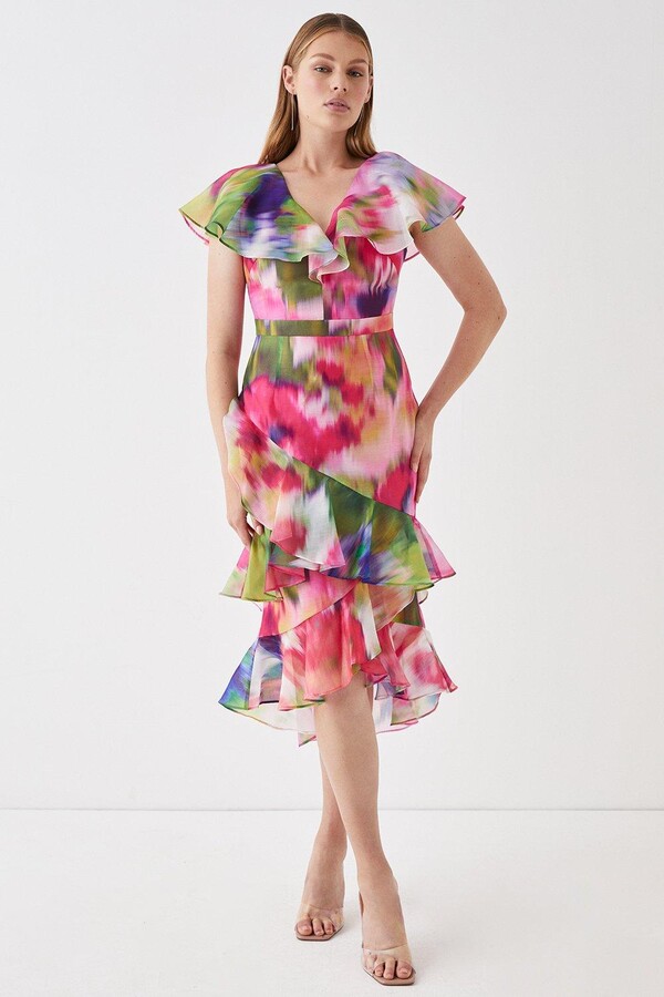 Organza Pencil Dress With Double Ruffle And Tier ShopStyle